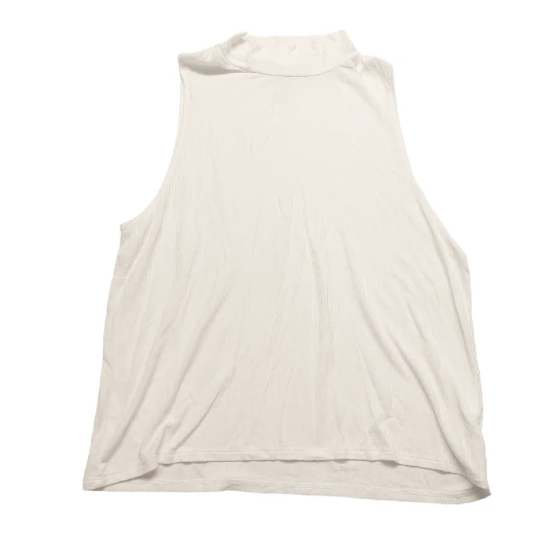 women's tops for those who want to elevate their everyday wear with chic and elegant piecesWhite Top Sleeveless American Eagle, Size L