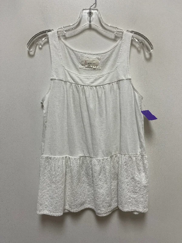 chic women's tops for everyday wearWhite Top Sleeveless Anthropologie, Size Xs