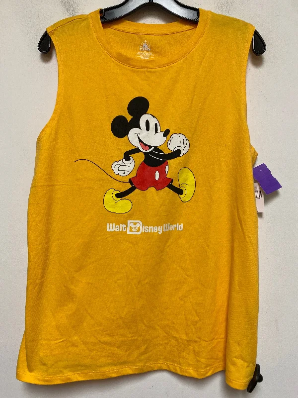 women's tops for those who want to add a personal touch to their wardrobe with unique and one-of-a-kind piecesYellow Top Sleeveless Basic Walt Disney, Size L