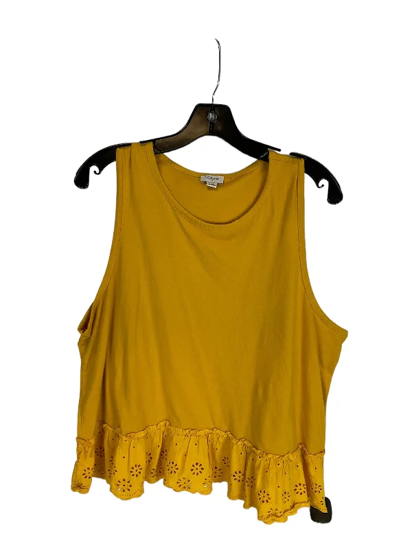 women's tops for those who want to wear versatile pieces that can be dressed up or downYellow Top Sleeveless J. Crew, Size Xxl