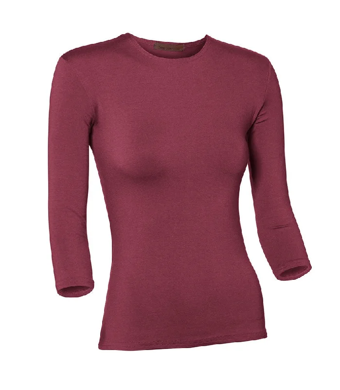 PB&J Ladies Modal 3/4 Sleeve Shell - Raspberry