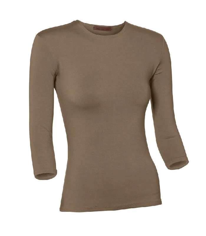 PB&J Ladies Modal 3/4 Sleeve Shell - Taupe