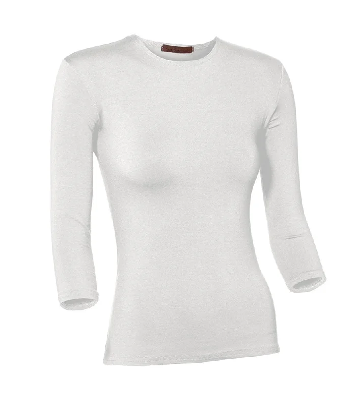 PB&J Ladies Modal 3/4 Sleeve Shell - White