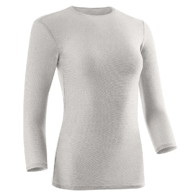 PB&J Ladies Shimmer 3/4 Sleeve Shell - Silver