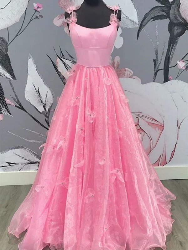 prom dress shopping tipsStylish Pink Color Appliques Long Prom Dresses, A-line 2020 Newest Prom Dresses